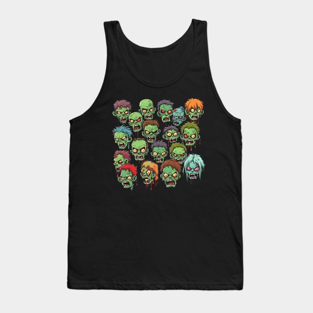 The Green Face Zombies Tank Top by Whisky1111